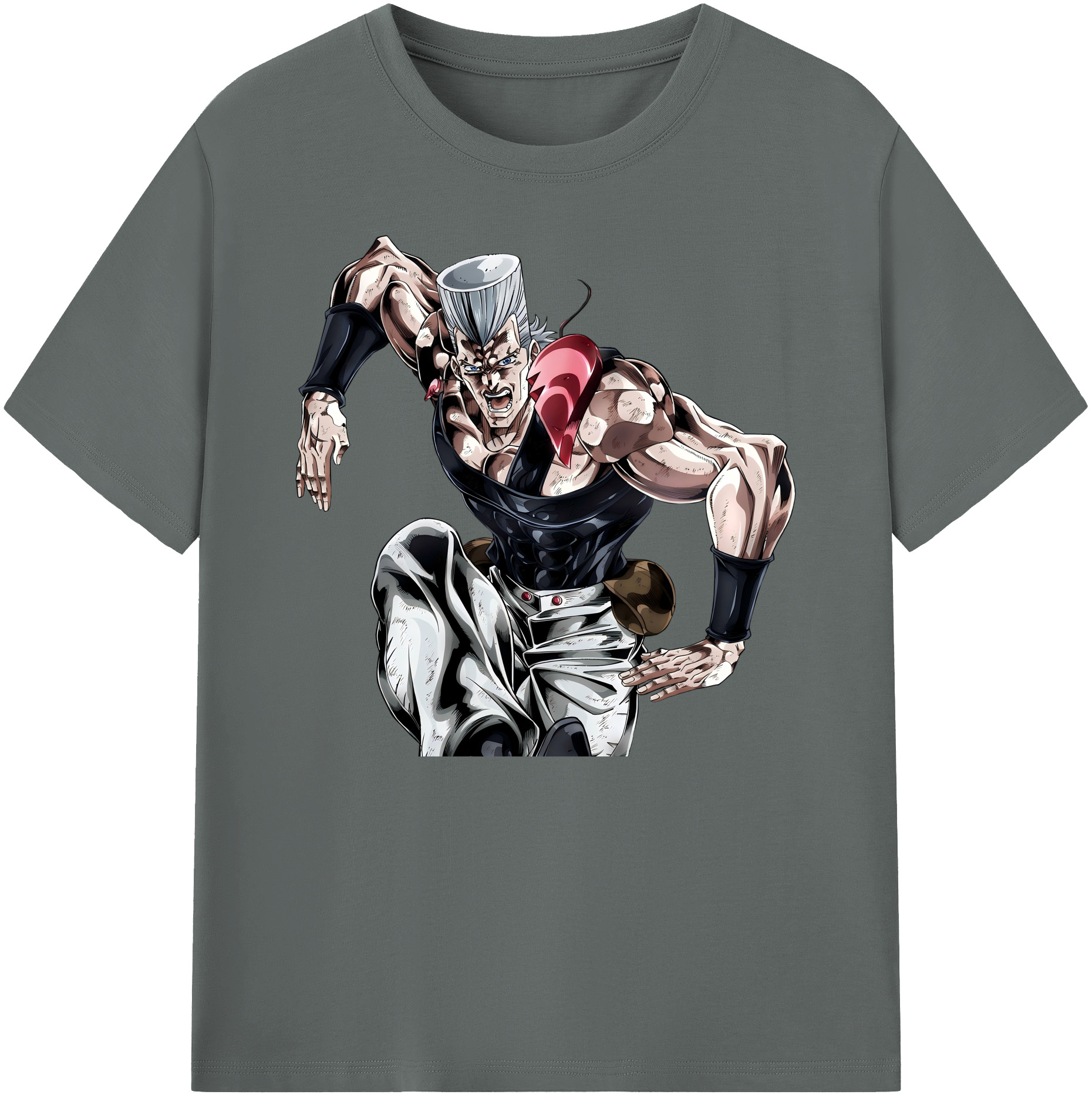 （画像用） ジョジョの奇妙な冒険 ジャン＝ピエール?ポルナレフ JoJo's Bizarre Adventure Jan Pierre Polnareff 綿100％ メンズ半袖Tシャツ｜肌触りやわらか＆通気性